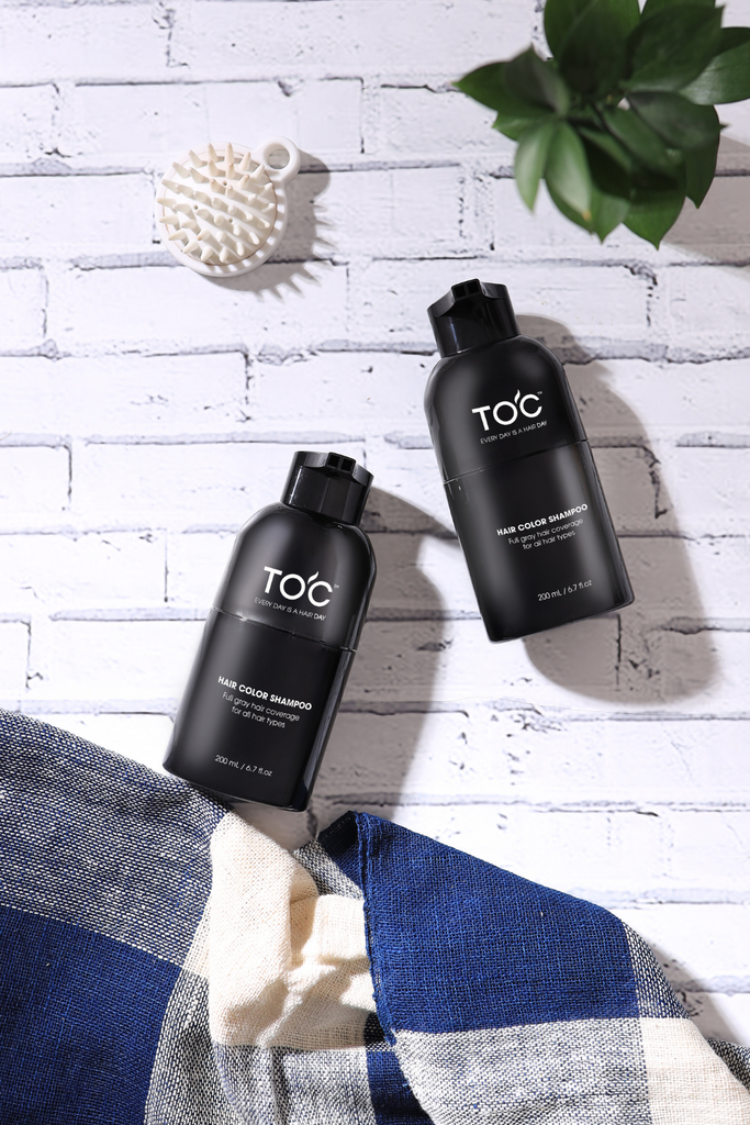 TOC Hair Color Shampoo: Instant Gray Coverage and Long-Lasting Results ...