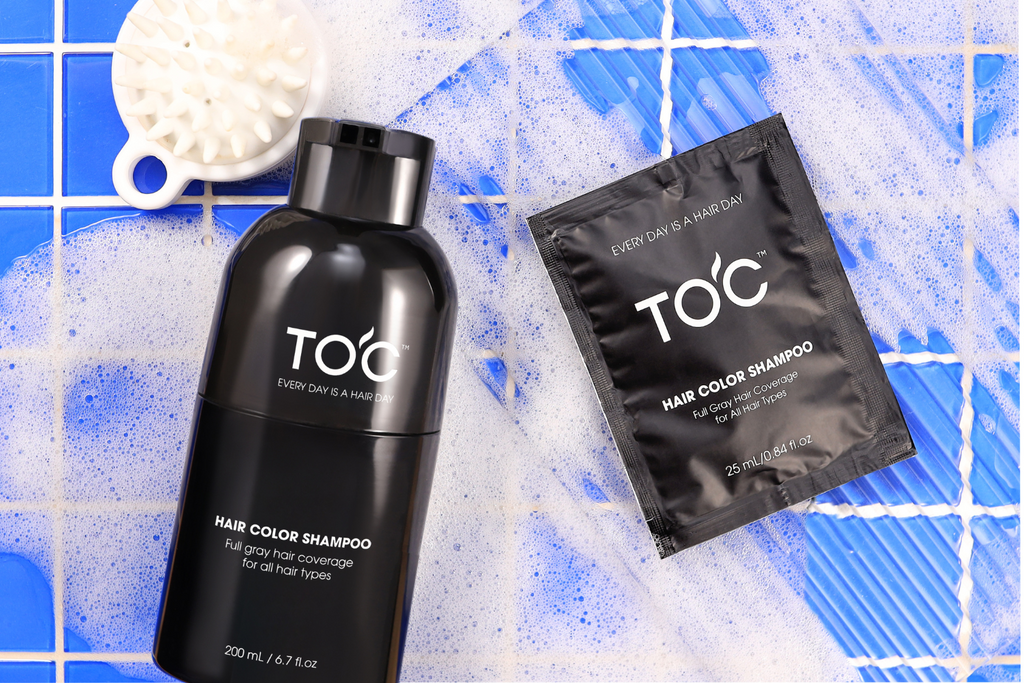TOC Hair Color Shampoo: Instant Gray Coverage and Long-Lasting Results ...