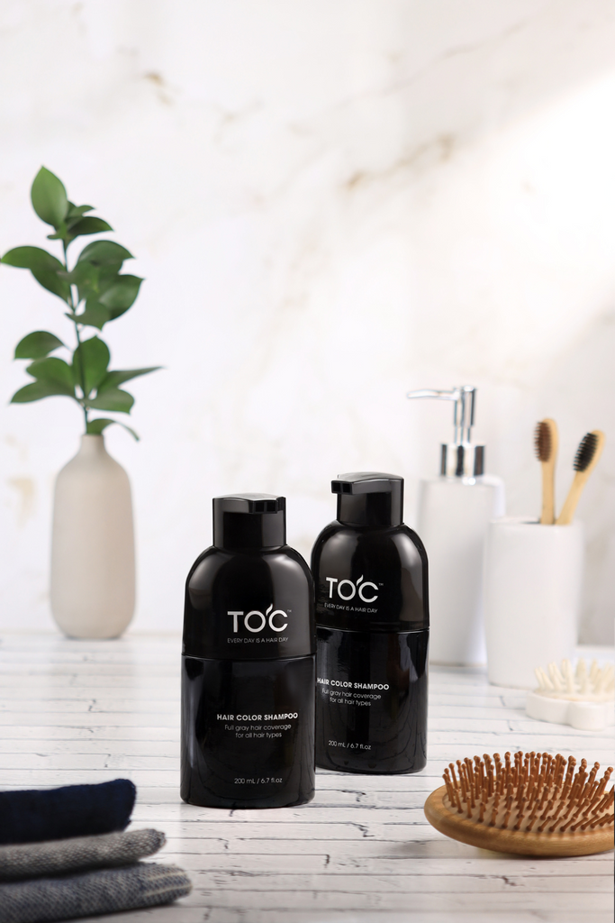 TOC Hair Color Shampoo: Instant Gray Coverage and Long-Lasting Results ...