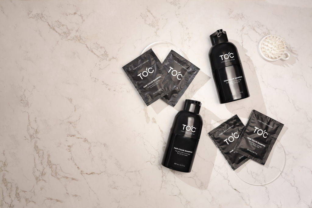 TOC Hair Color Shampoo: Instant Gray Coverage and Long-Lasting Results ...