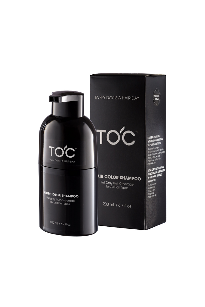 TOC Hair Color Shampoo: Instant Gray Coverage and Long-Lasting Results ...